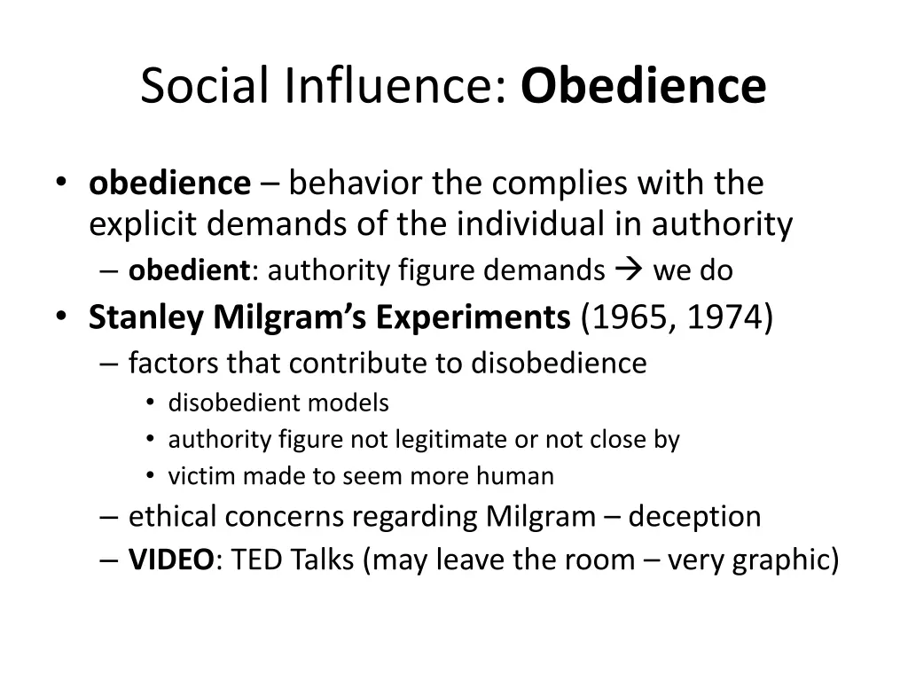 social influence obedience