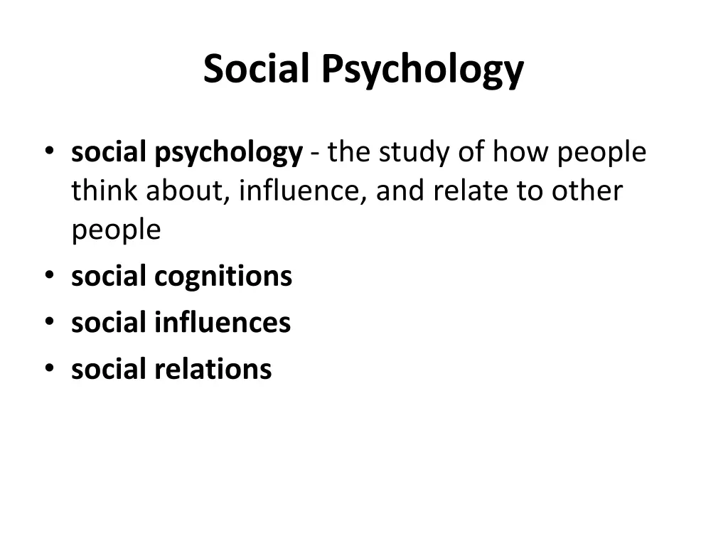 social psychology