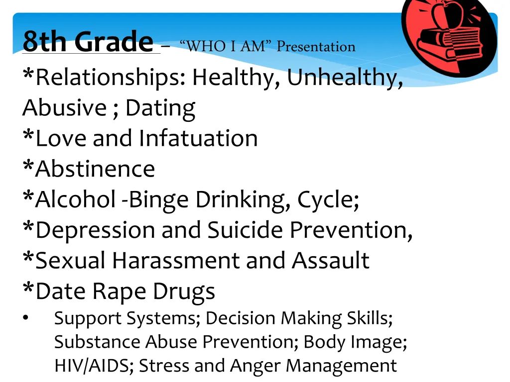 8th grade who i am presentation relationships