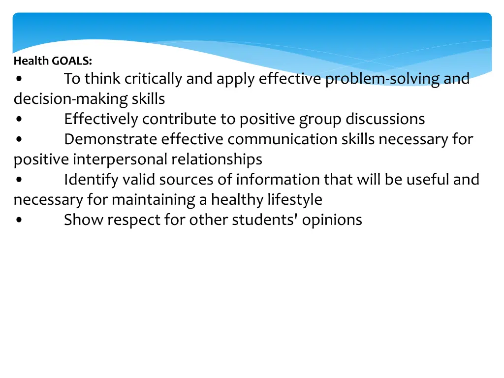 health goals decision making skills effectively