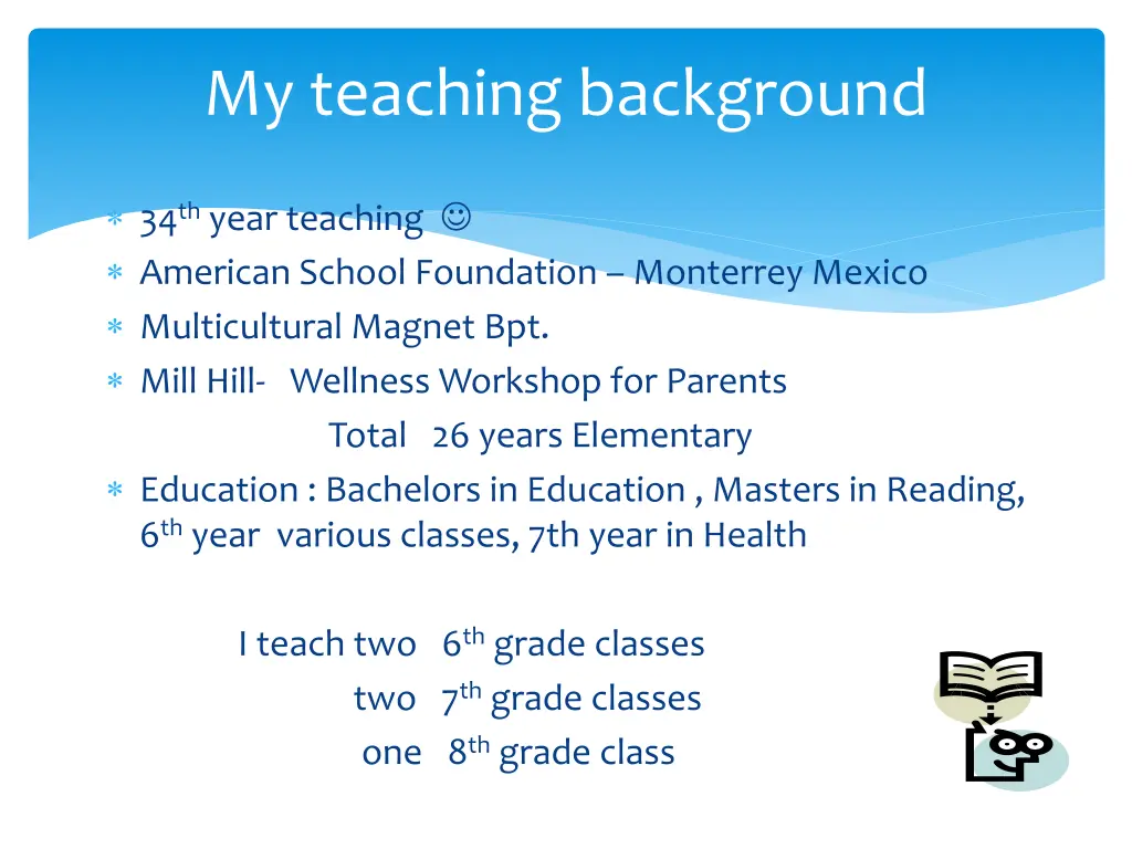 my teaching background