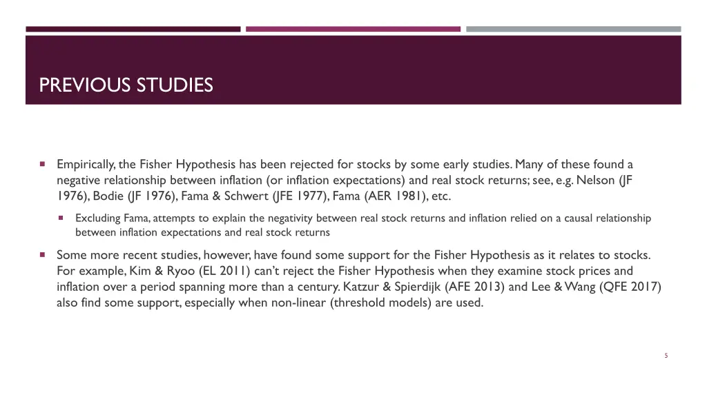 previous studies