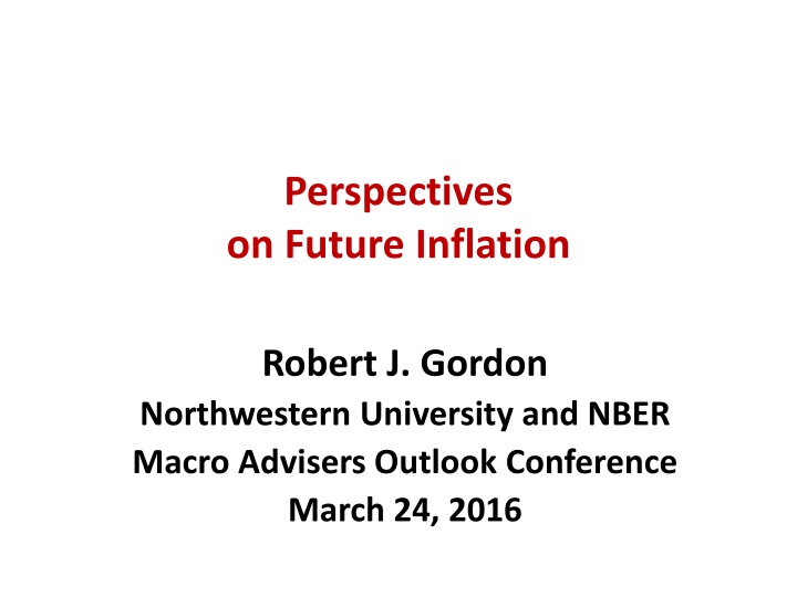 perspectives on future inflation