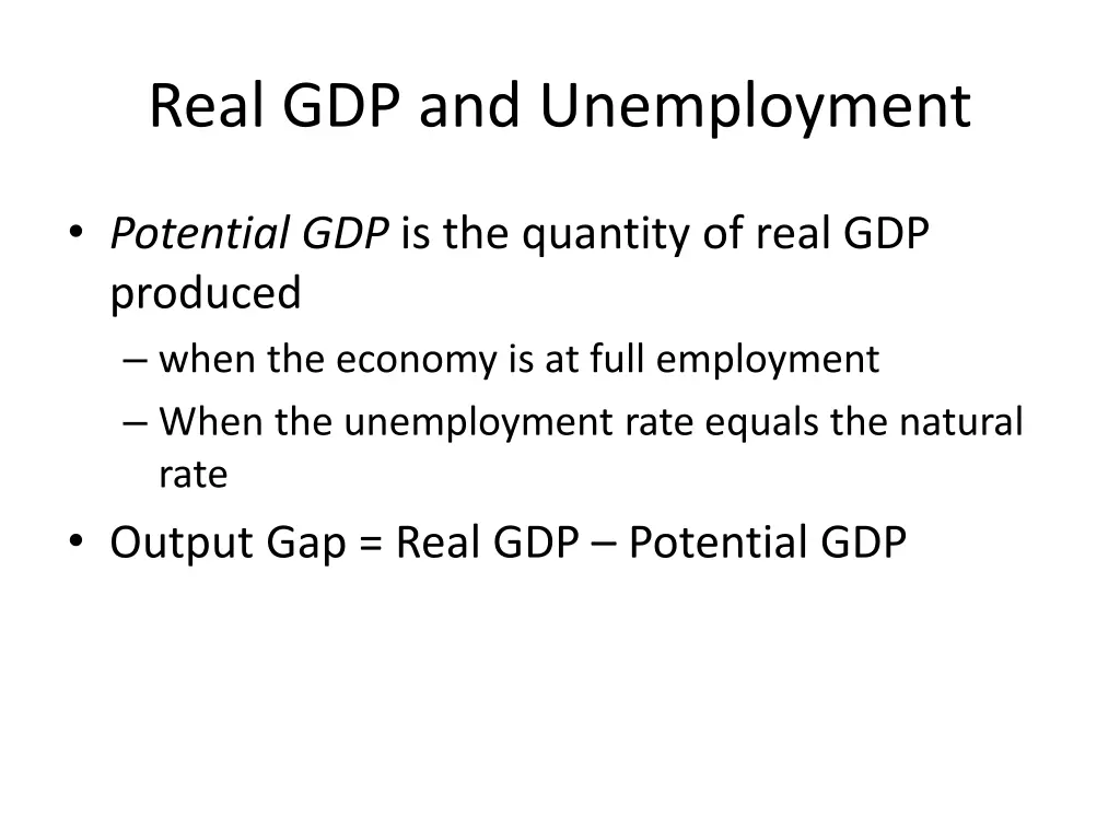 real gdp and unemployment