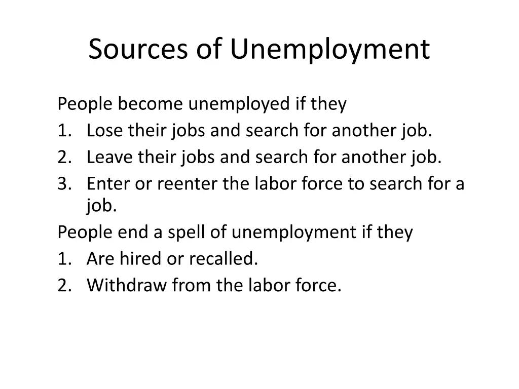 sources of unemployment