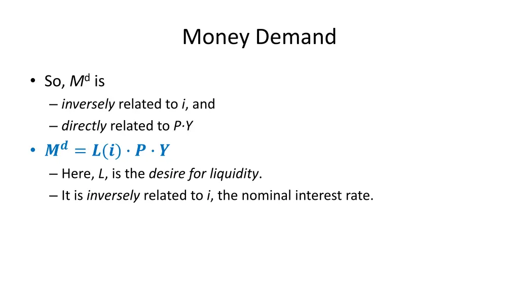 money demand 1