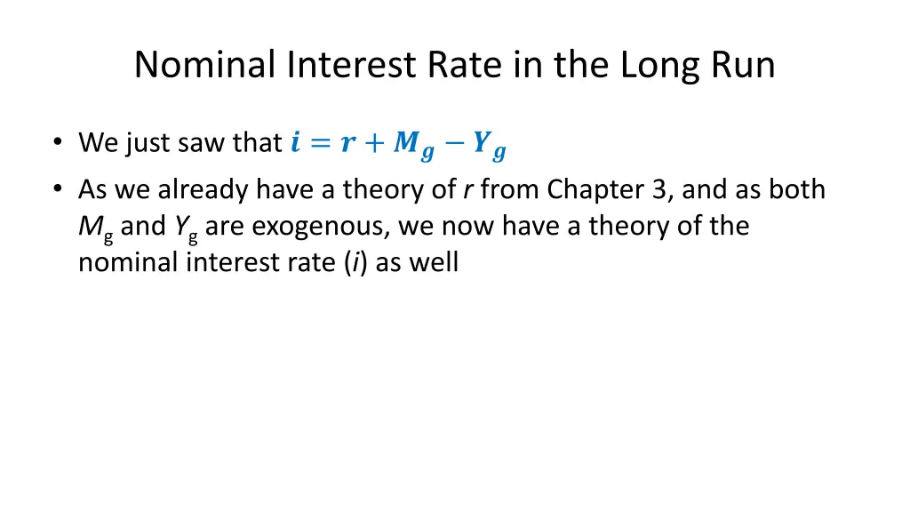 nominal interest rate in the long run