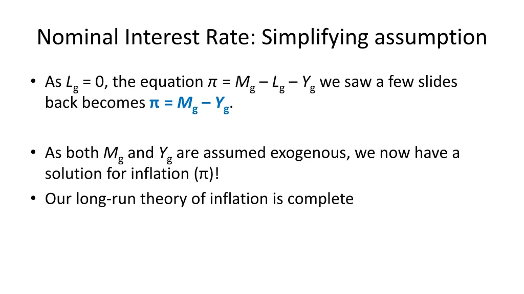 nominal interest rate simplifying assumption 1