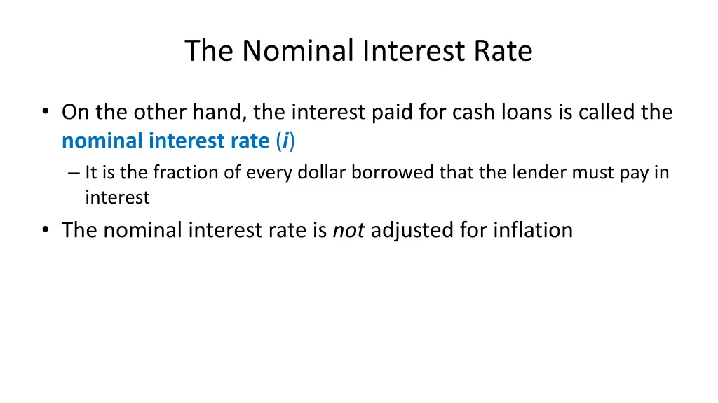 the nominal interest rate