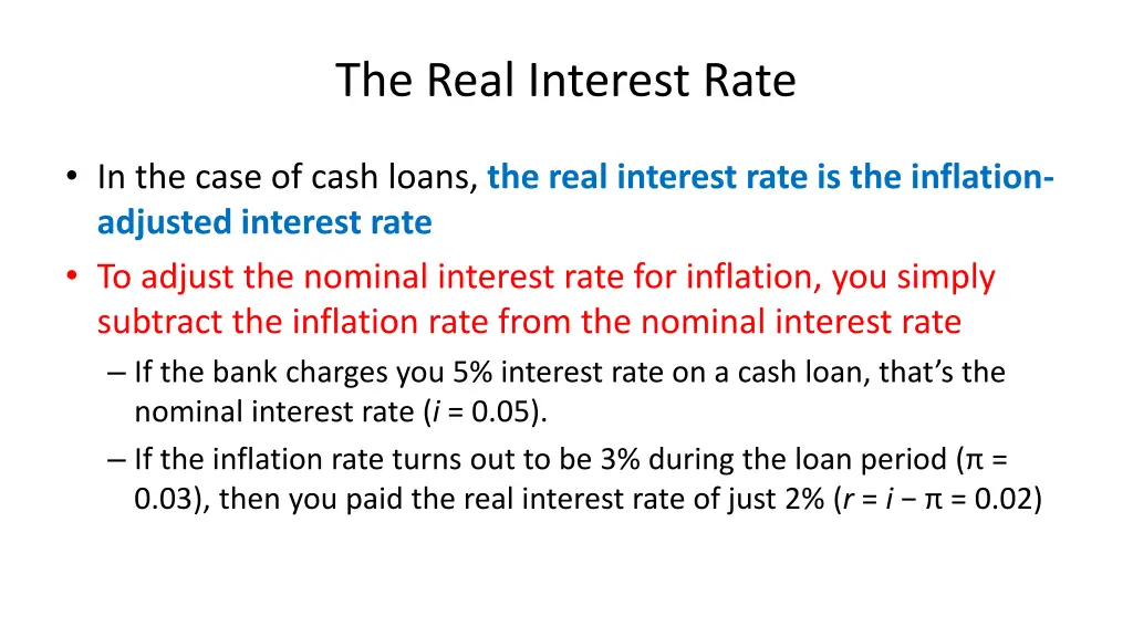 the real interest rate 1