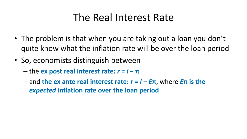the real interest rate 2