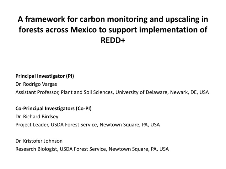 a framework for carbon monitoring and upscaling