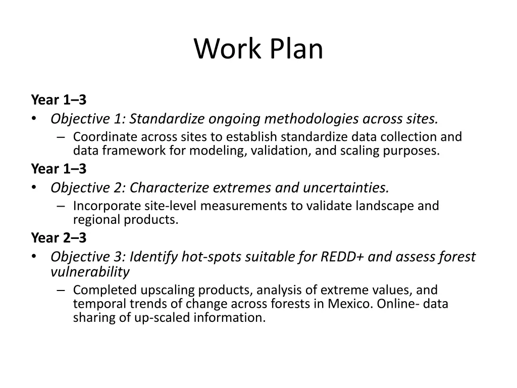 work plan