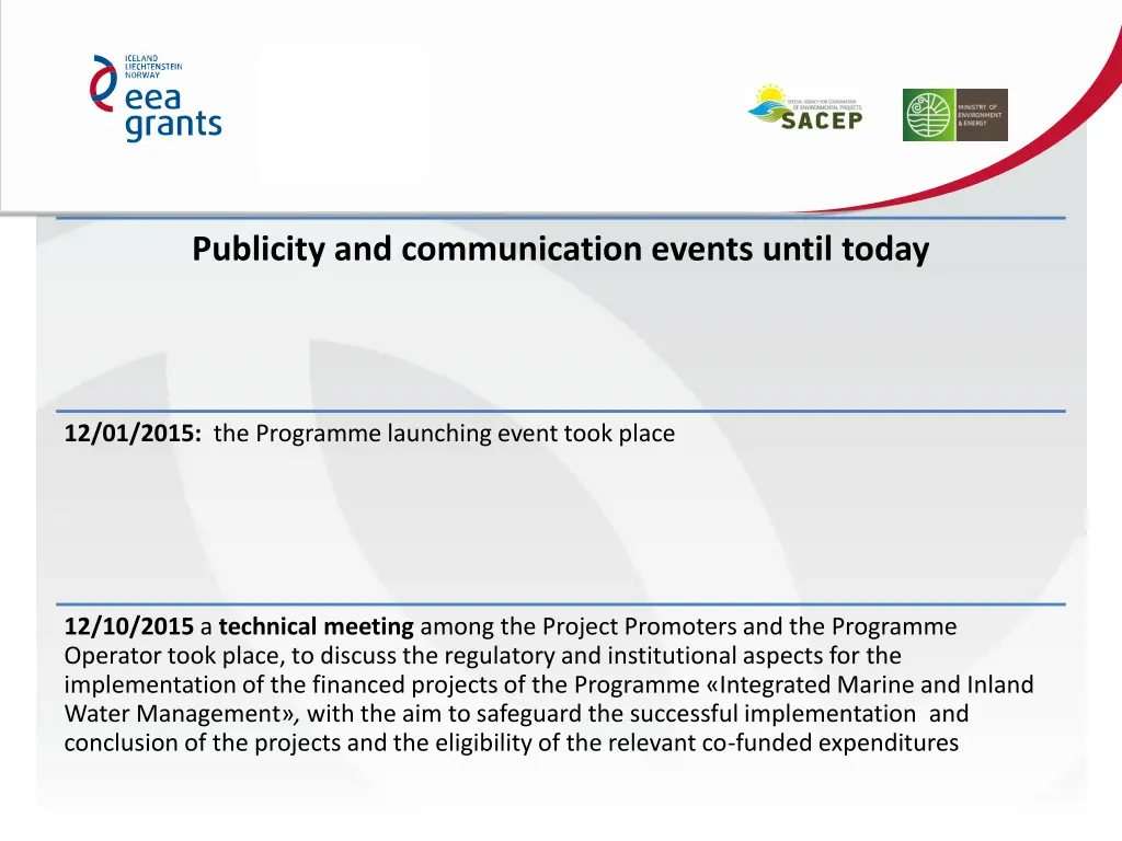 publicity and communication events until today