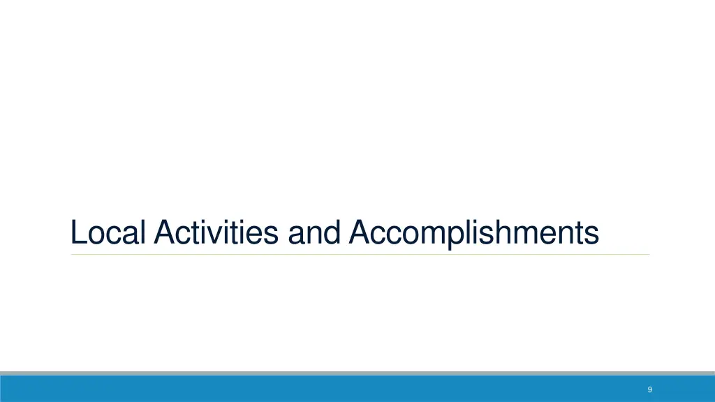 local activities and accomplishments