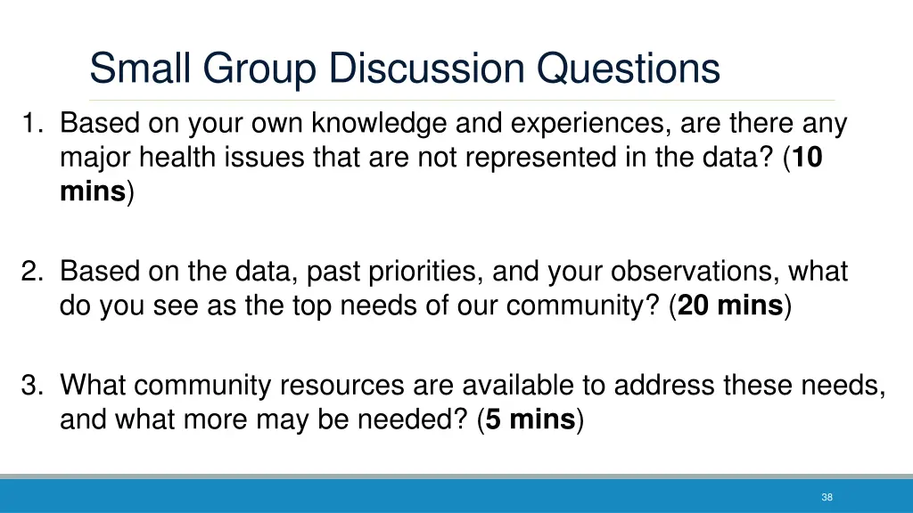 small group discussion questions 1 based on your