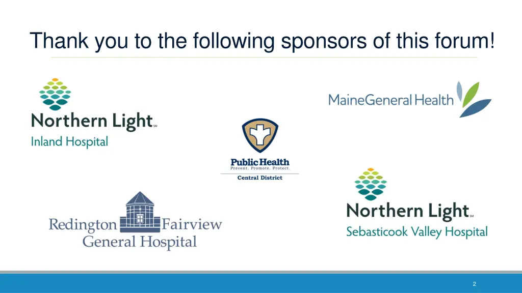 thank you to the following sponsors of this forum