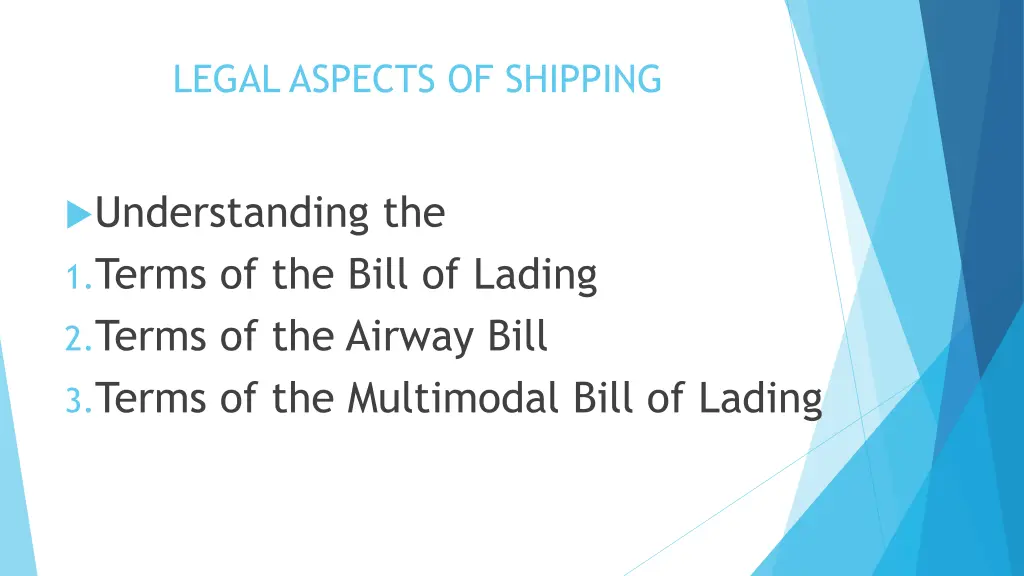 legal aspects of shipping