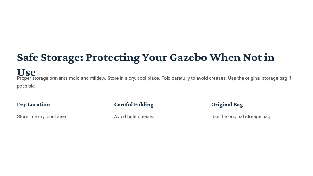 safe storage protecting your gazebo when