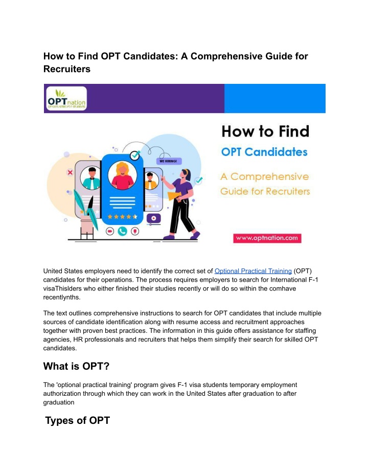 how to find opt candidates a comprehensive guide