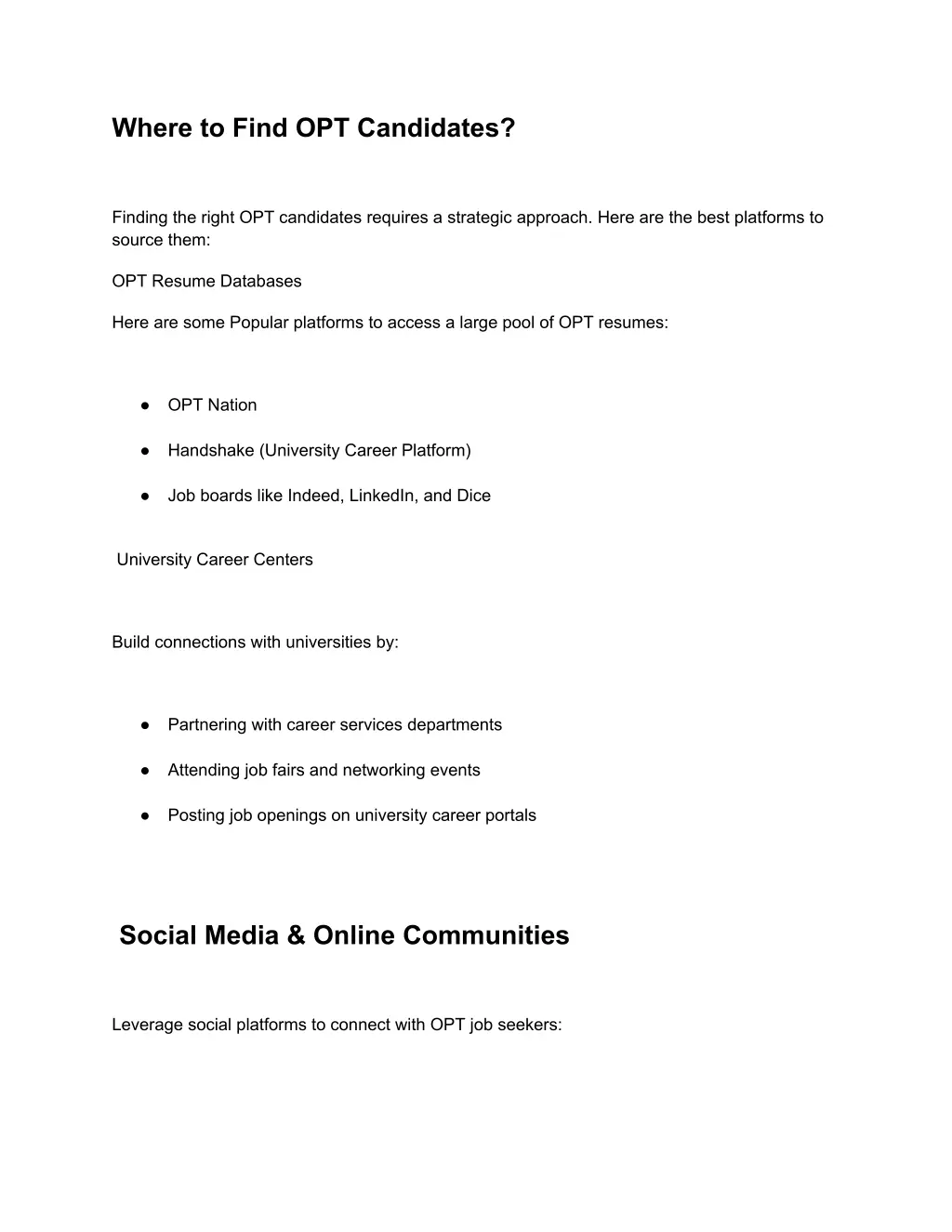 where to find opt candidates