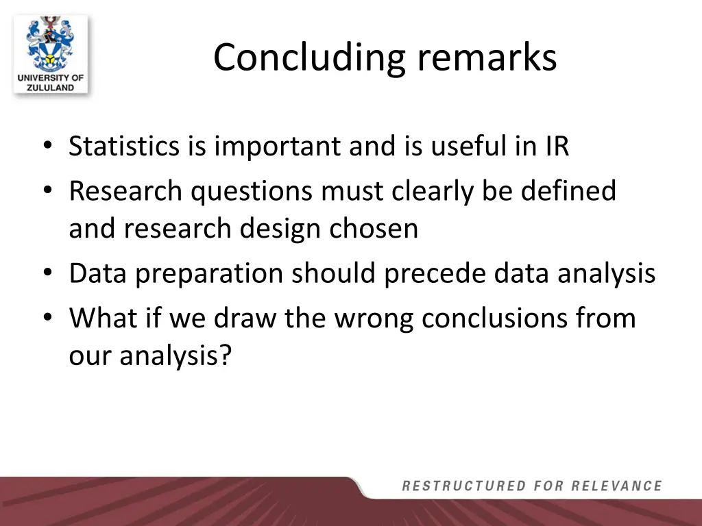 concluding remarks