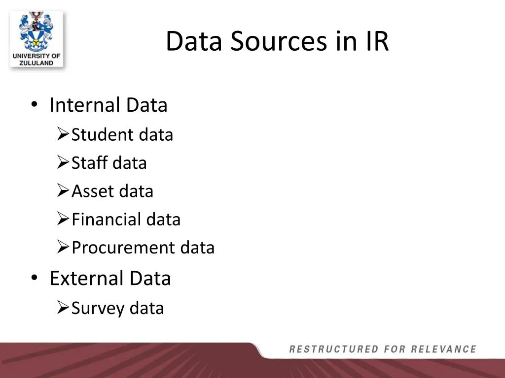 data sources in ir