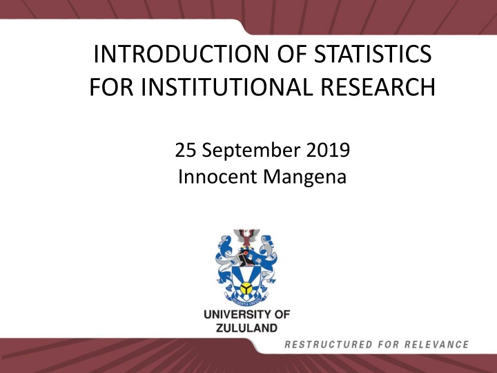 introduction of statistics for institutional