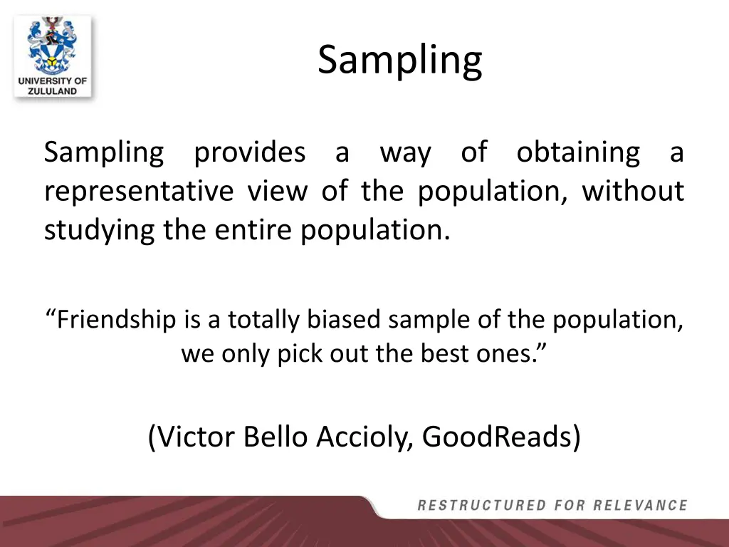 sampling