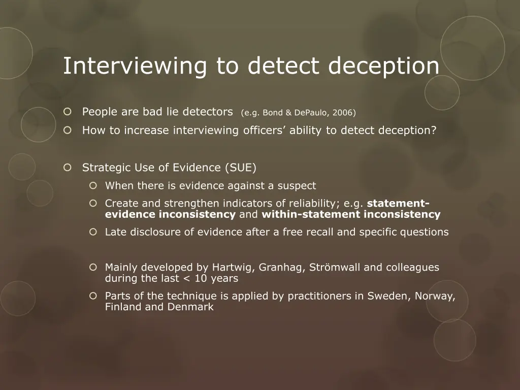 interviewing to detect deception