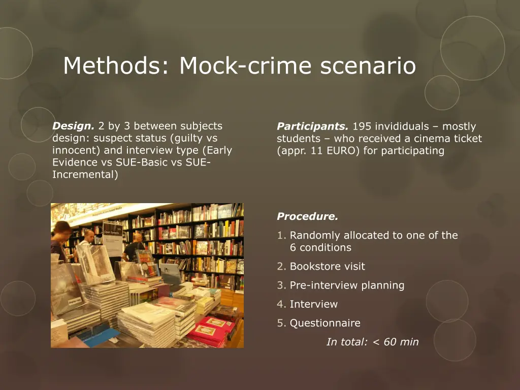 methods mock crime scenario
