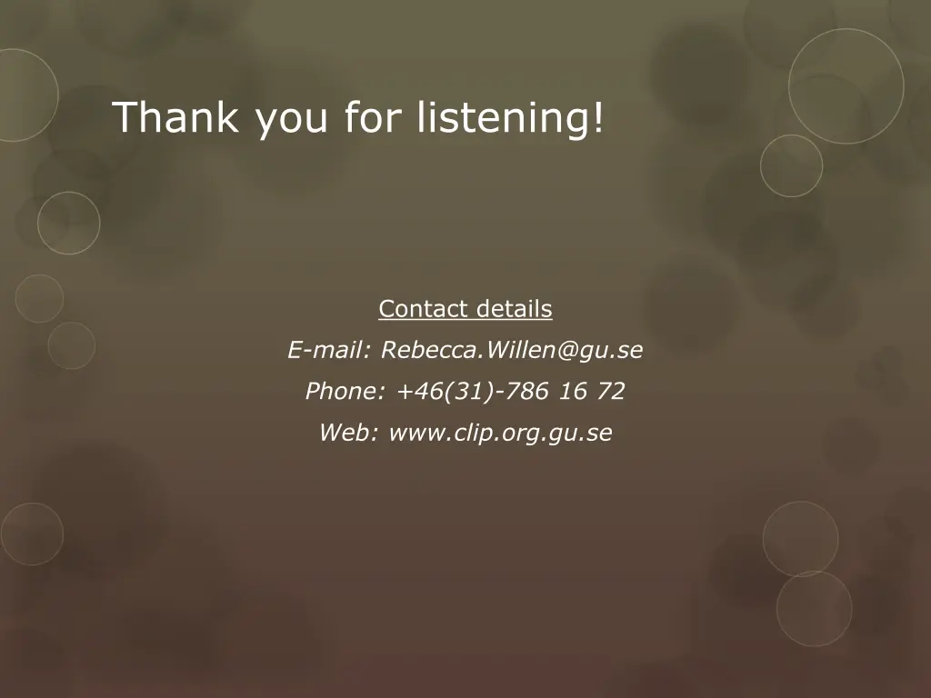 thank you for listening