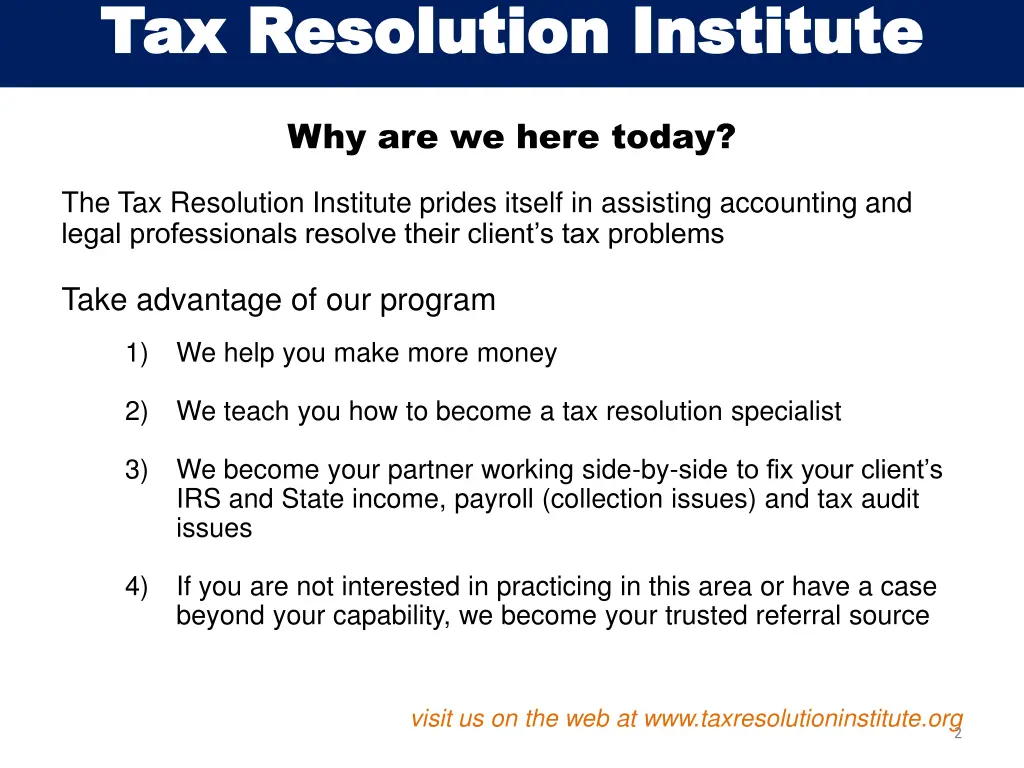 tax resolution institute tax resolution institute