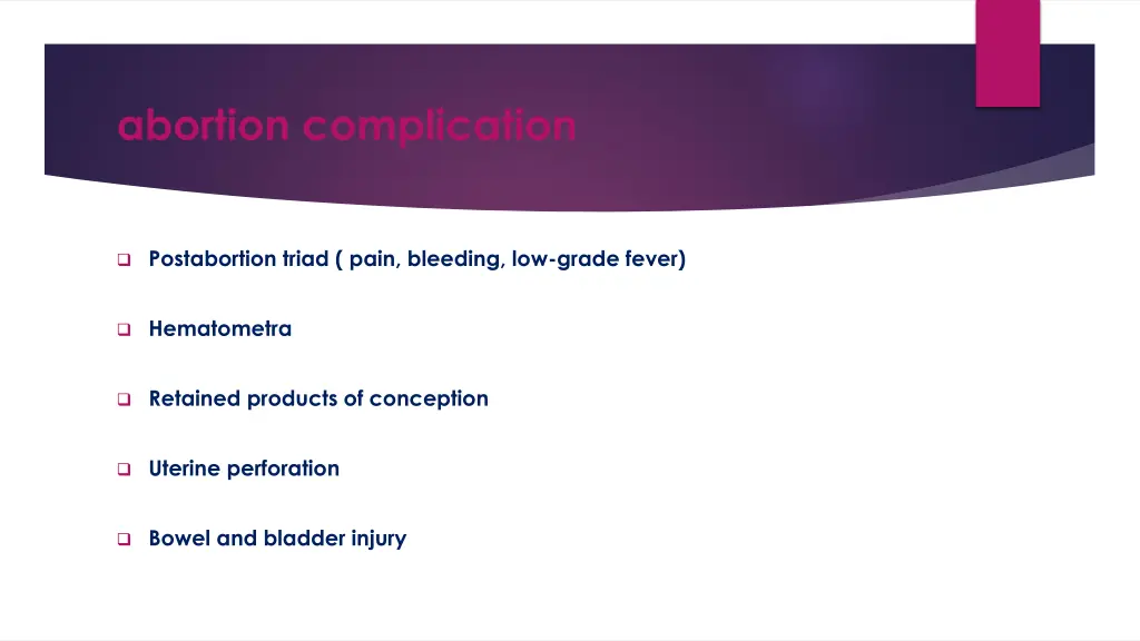abortion complication