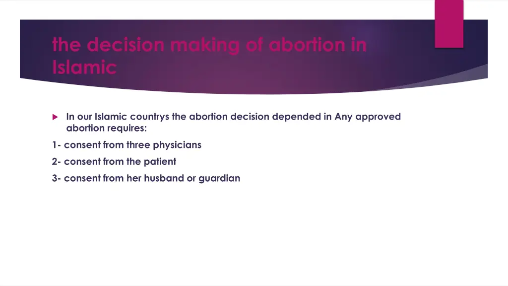 the decision making of abortion in islamic
