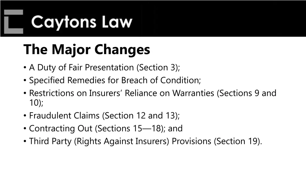 the major changes a duty of fair presentation