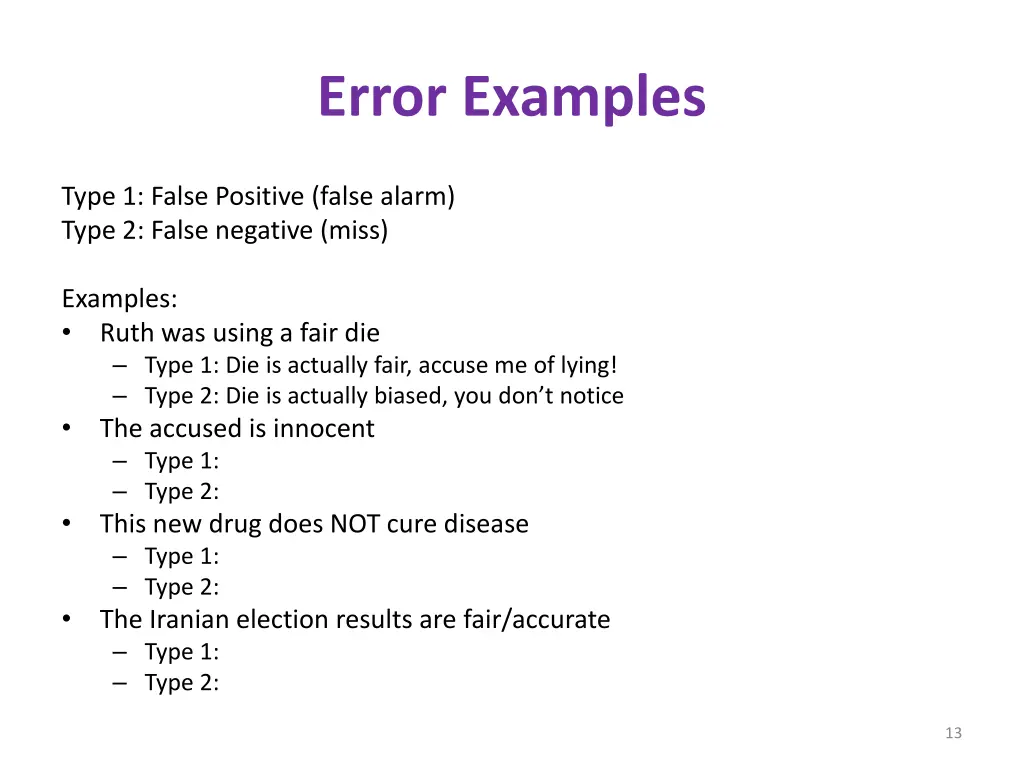error examples