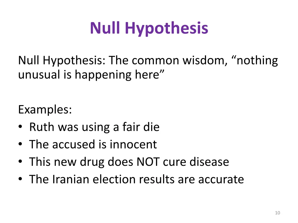 null hypothesis