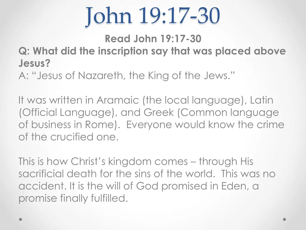 john 19 17 30 read john 19 17 30 q what