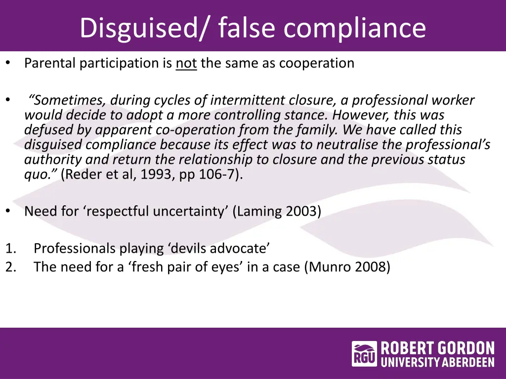 disguised false compliance