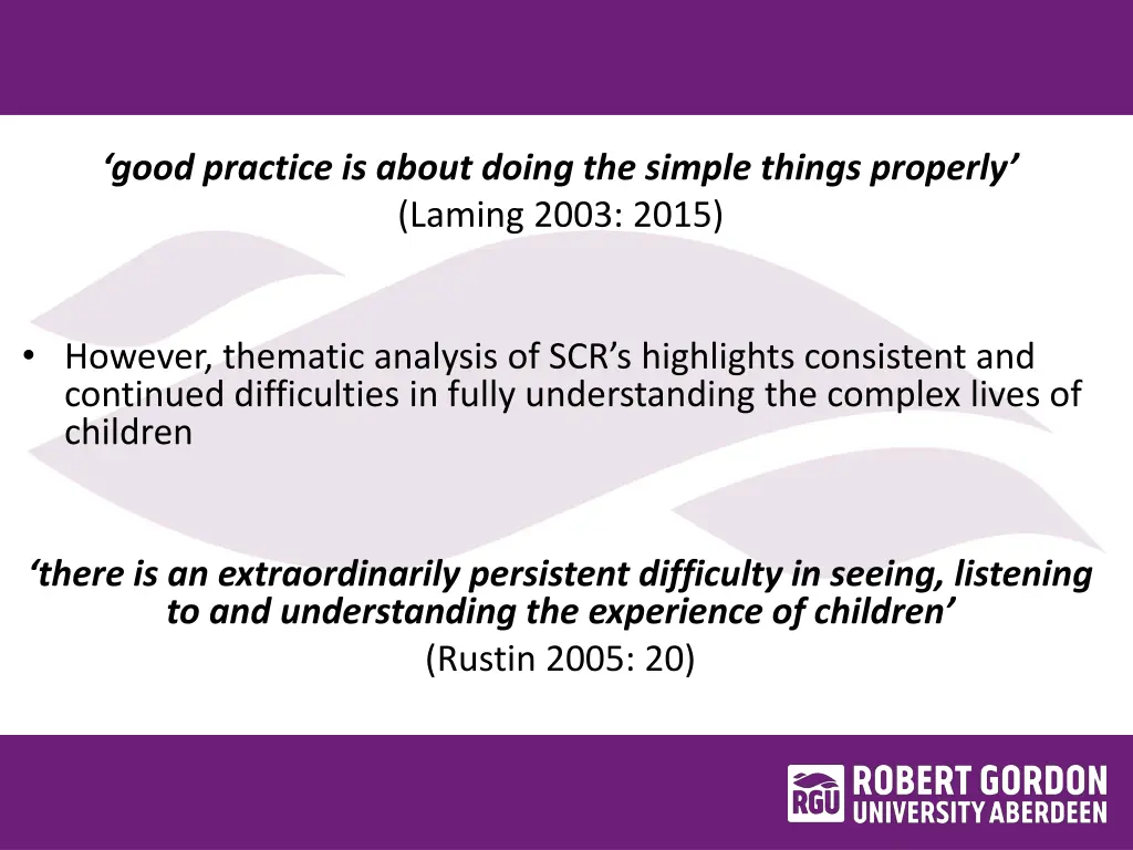 good practice is about doing the simple things