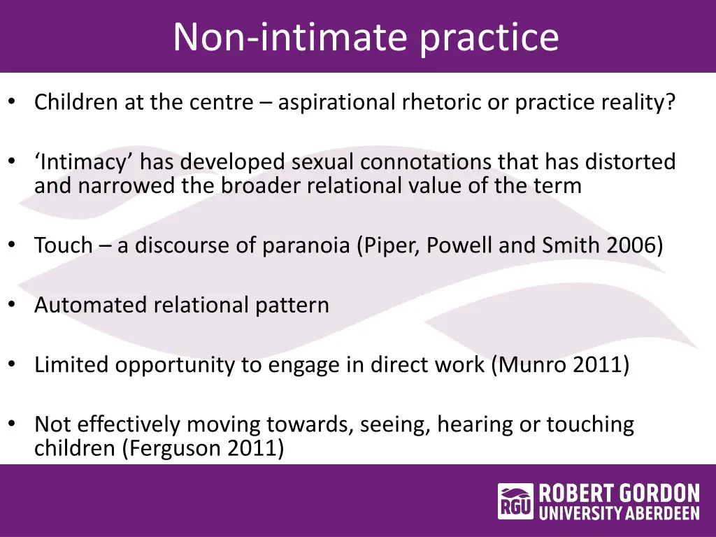 non intimate practice