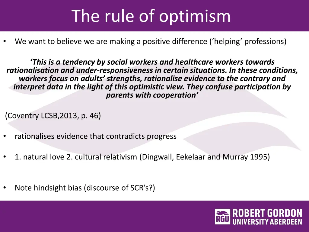 the rule of optimism