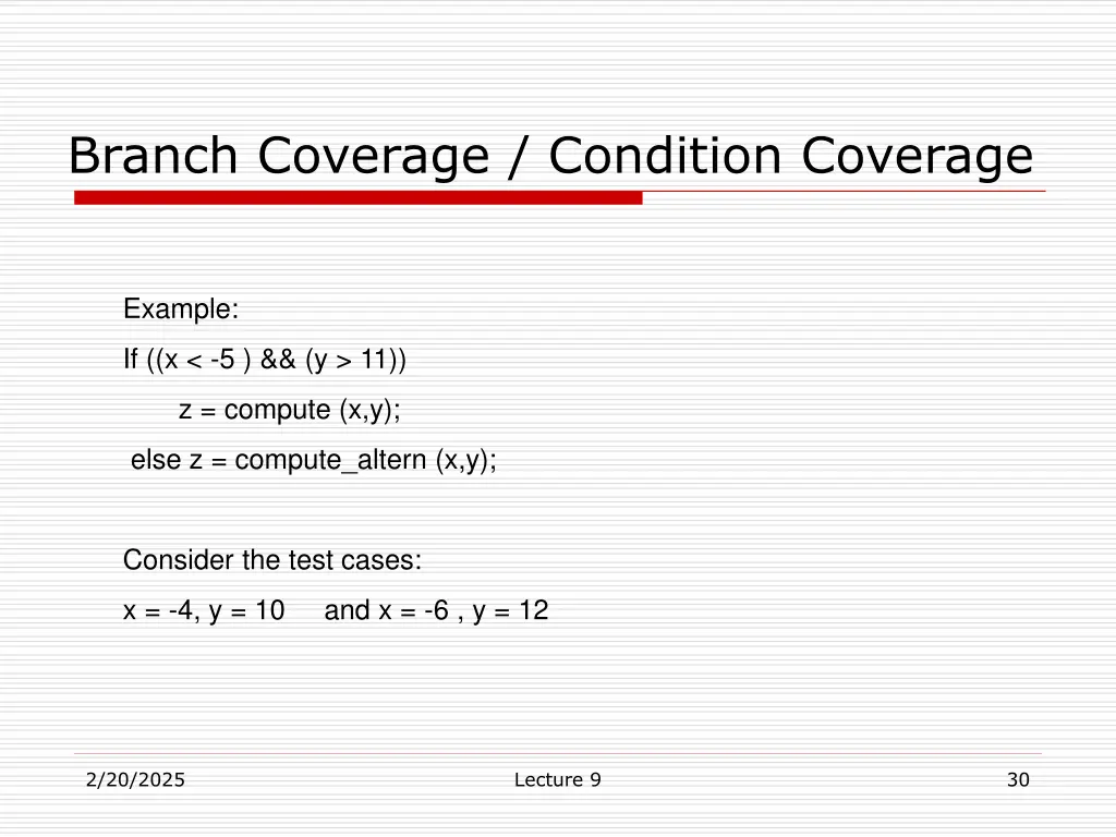 branch coverage condition coverage 1