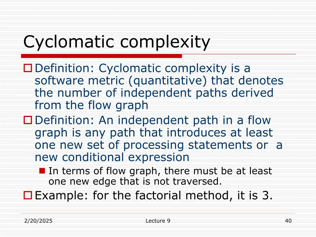 cyclomatic complexity
