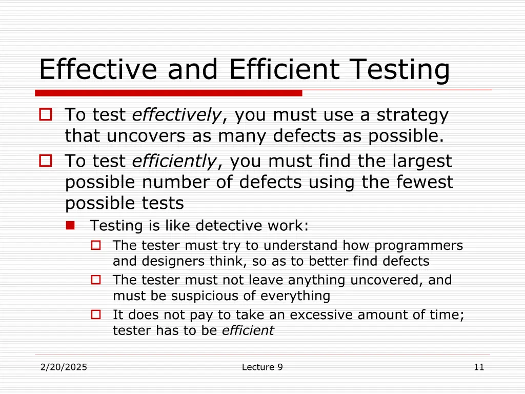 effective and efficient testing