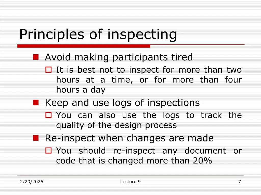 principles of inspecting 2