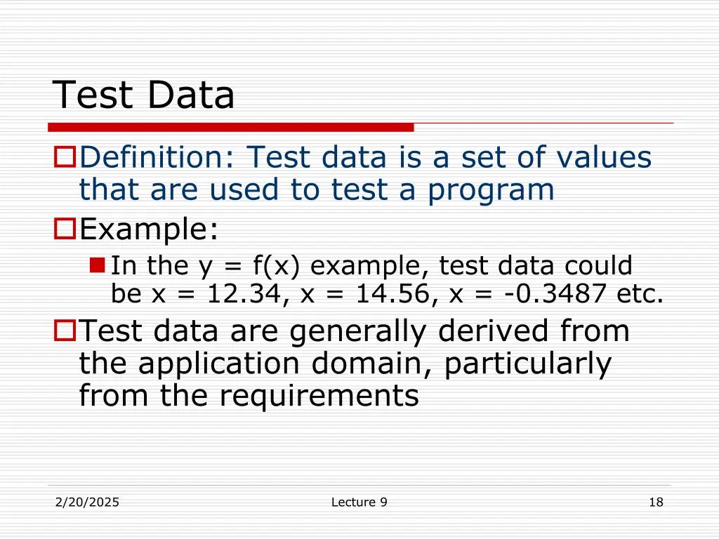 test data