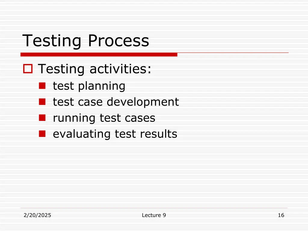 testing process