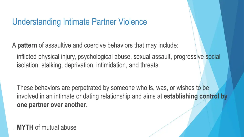 understanding intimate partner violence